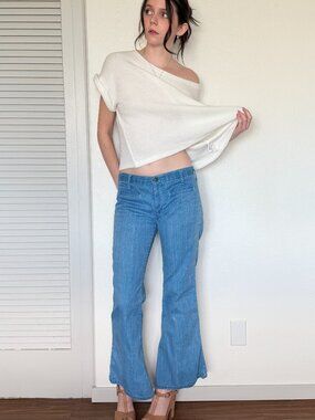 70s Flared Jeans (28) blue denim vintage womens Landlubber bell bottom retro